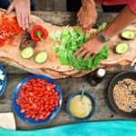 preparing vegetables