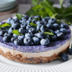 Raw vegan no bake blueberry cheesecake