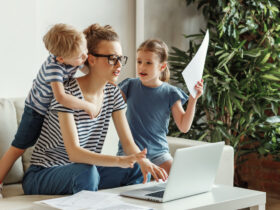 stressed mom with kids