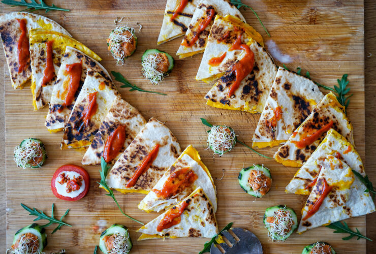 A Plate Full of Delicious Plant-based Quesadillas