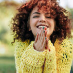 Woman in love with her life