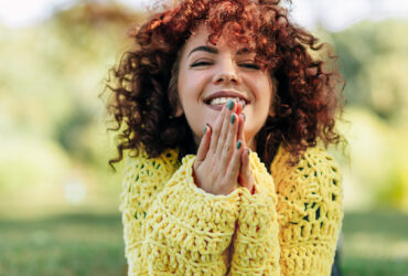 Woman in love with her life